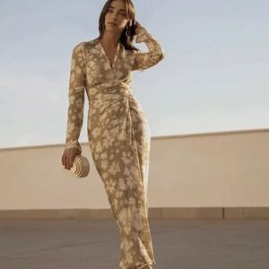 ZARA PRINTED WRAP DRESS MIDI